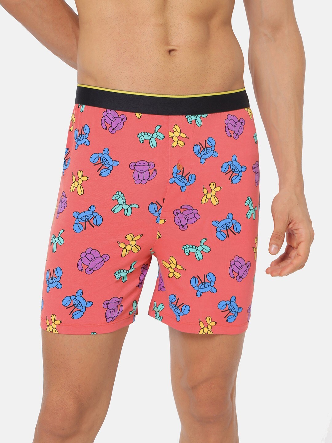 

bummer Men Micro Modal Printed Floaties Boxers, Pink