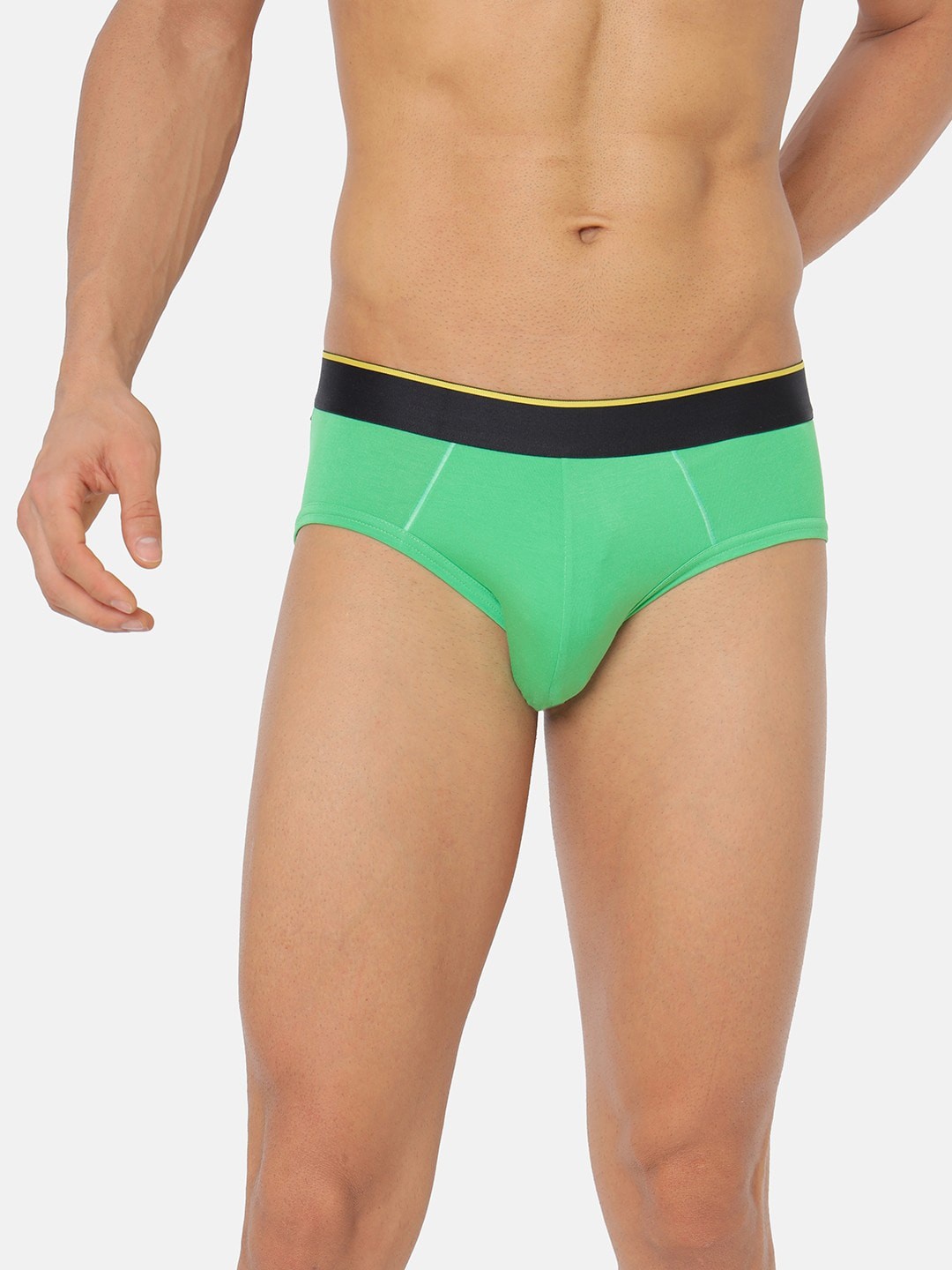 

bummer Men Solid Micro Modal Midori Mid Rise Basic Brief, Green
