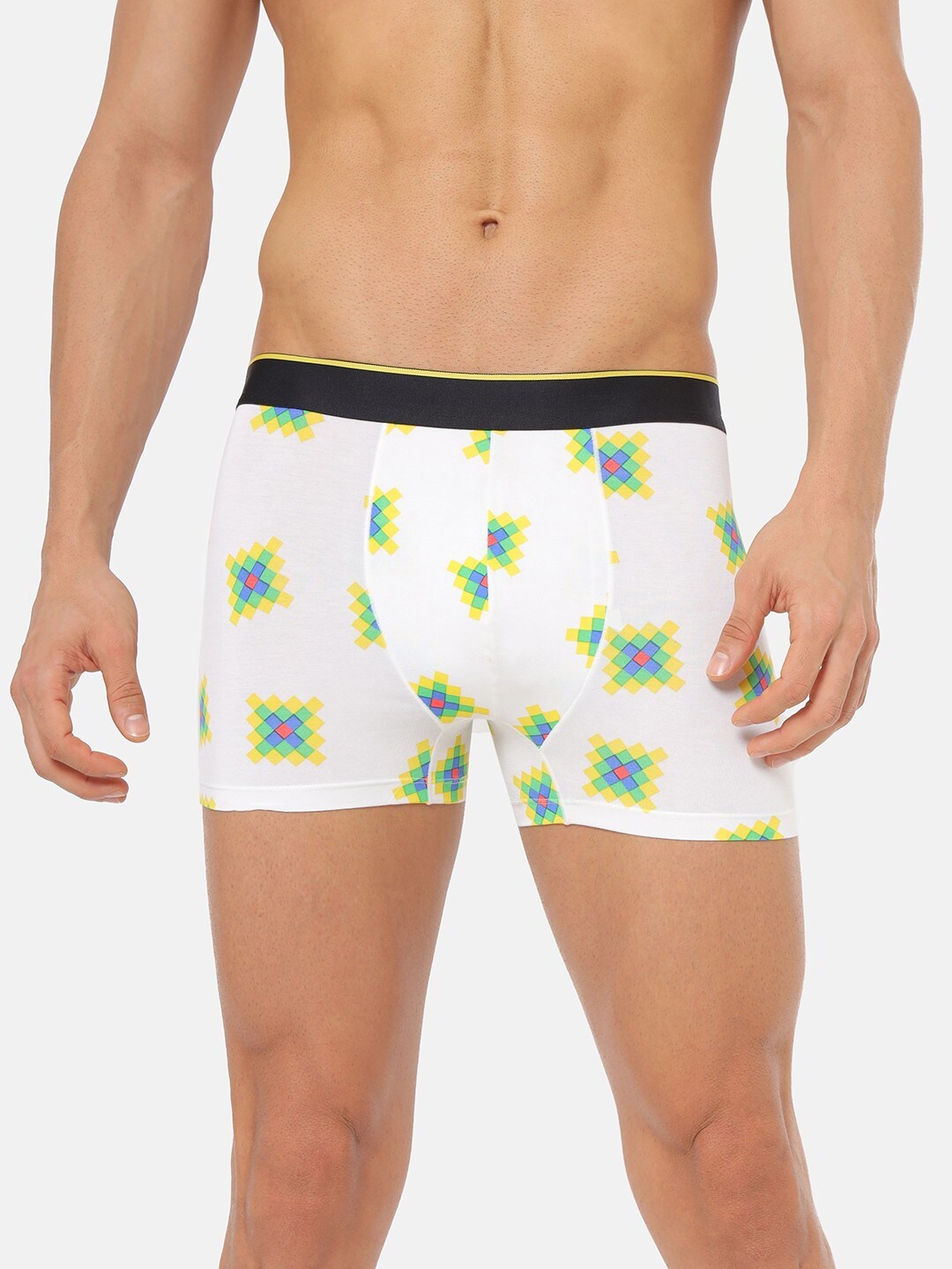 

bummer Men White Printed Micro Modal Deja vu Trunk