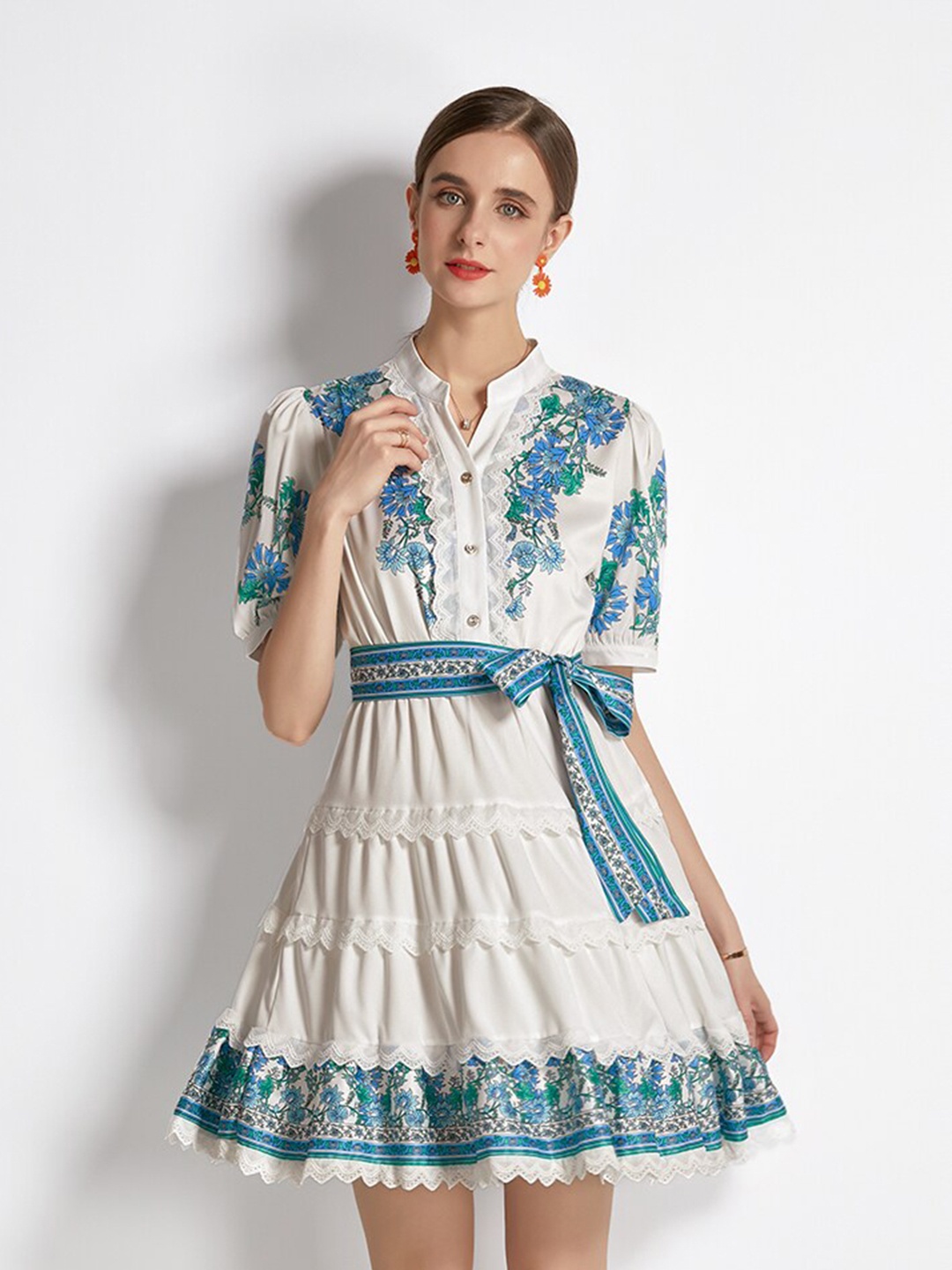 

JC Collection Blue Floral Dress