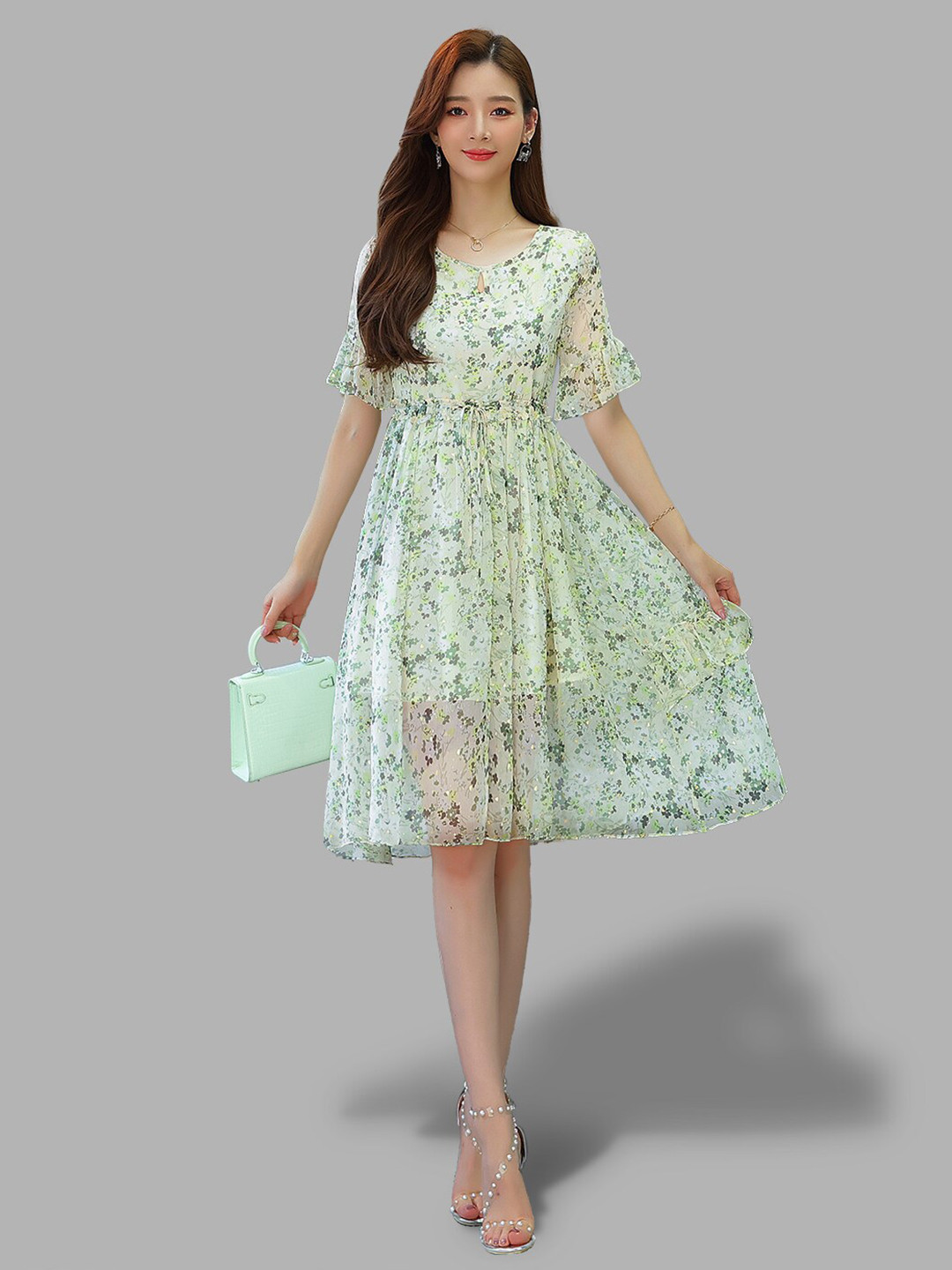 

JC Collection Green Floral Dress