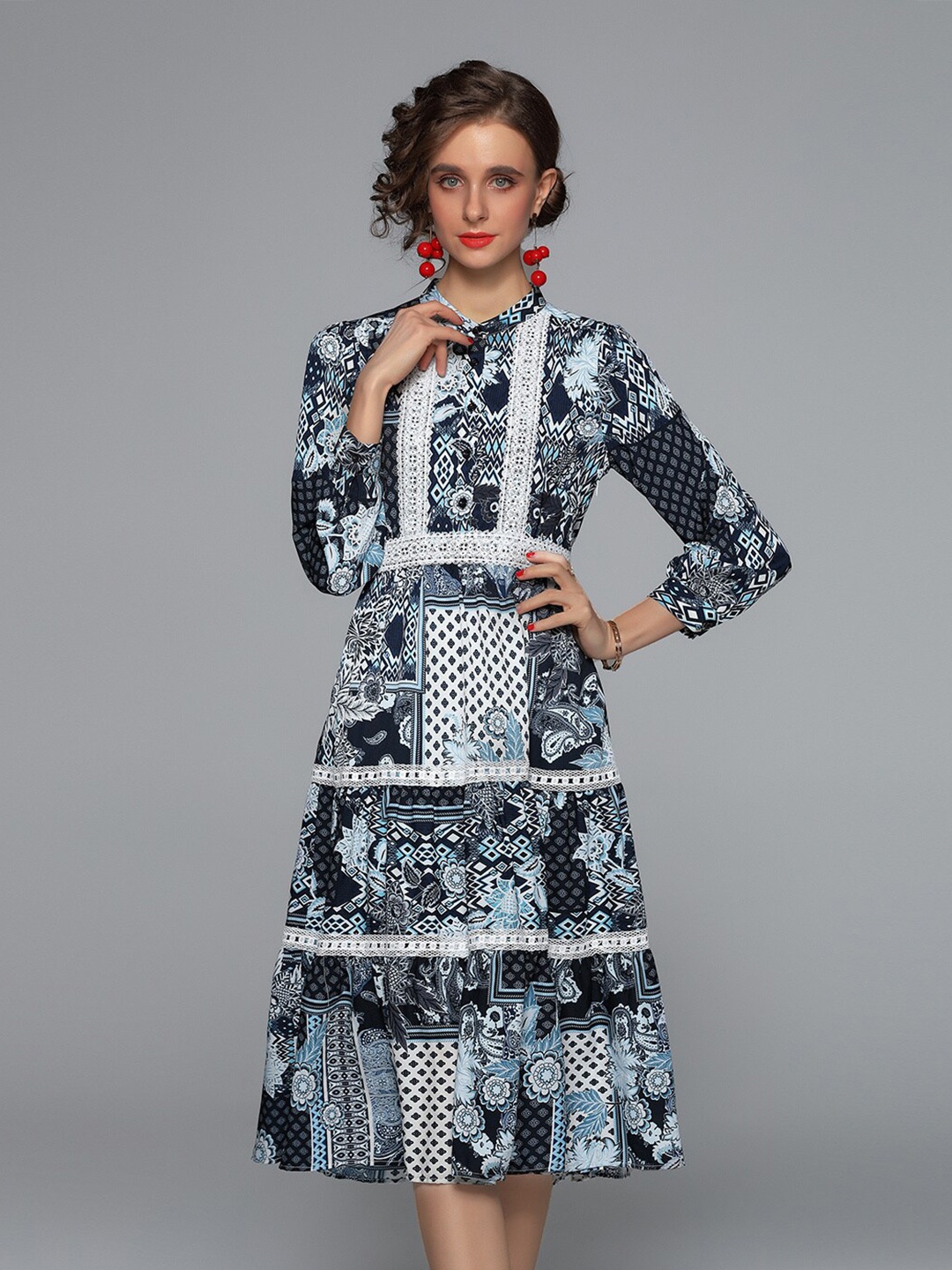 

JC Collection Navy Blue Midi Dress