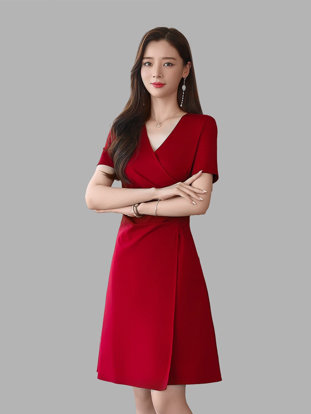 

JC Collection Red Fit n Flare Dress