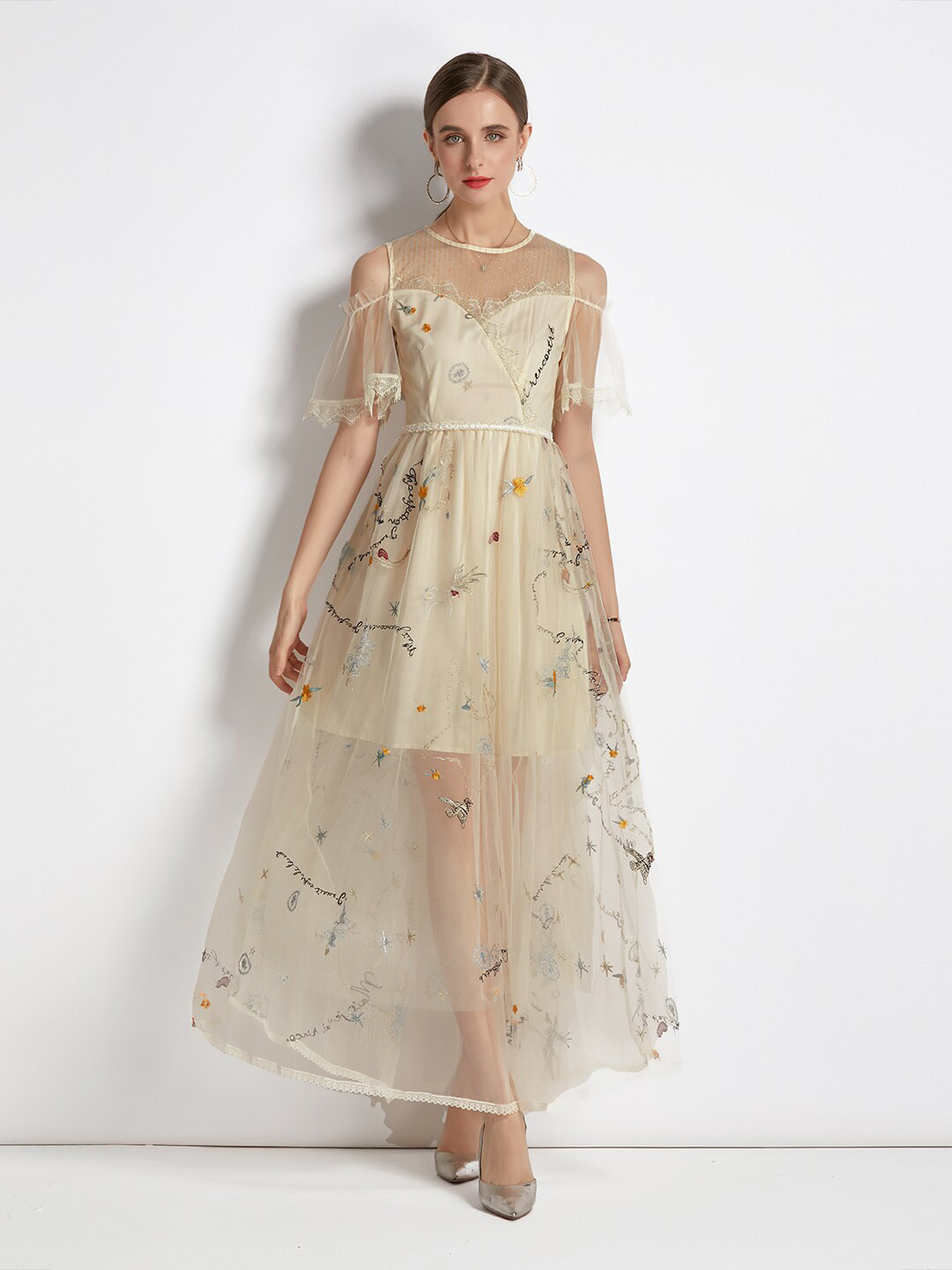 

JC Collection Beige Floral Printed Maxi Dress