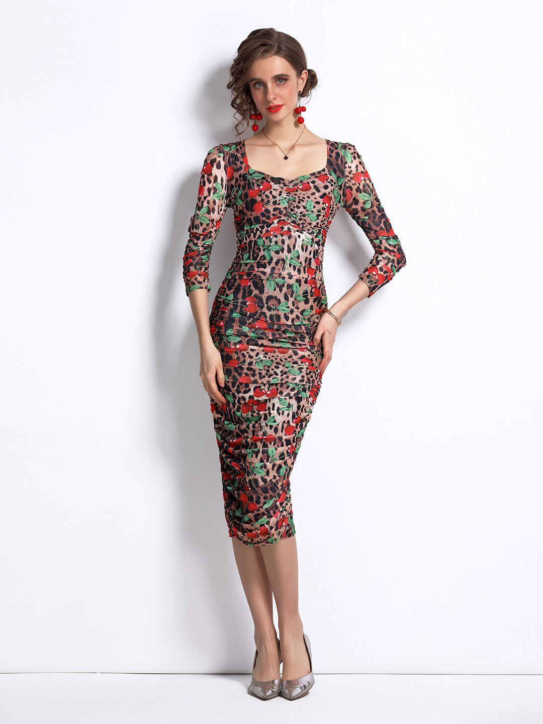 

JC Collection Multicoloured Floral Bodycon Midi Dress, Multi