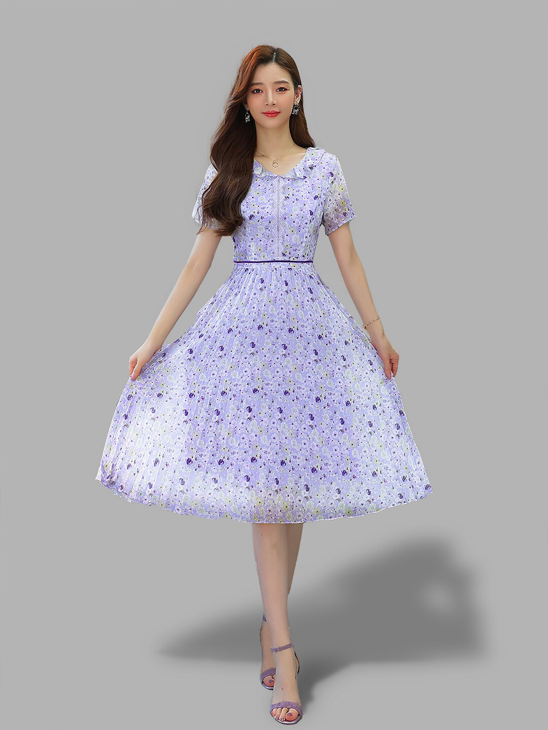 

JC Collection Purple Floral Dress