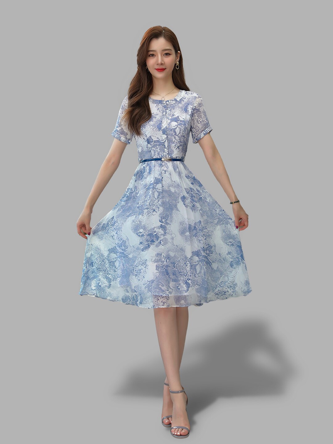 

JC Collection Navy Blue Floral Dress