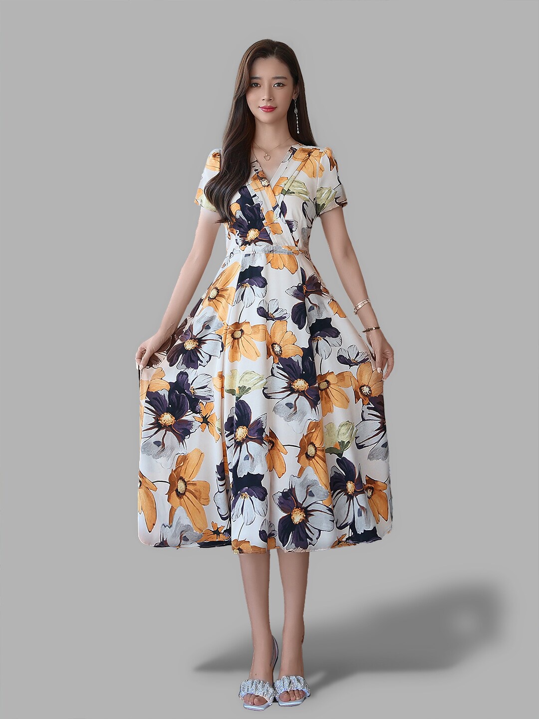 

JC Collection Multicoloured Floral Midi Dress, Multi