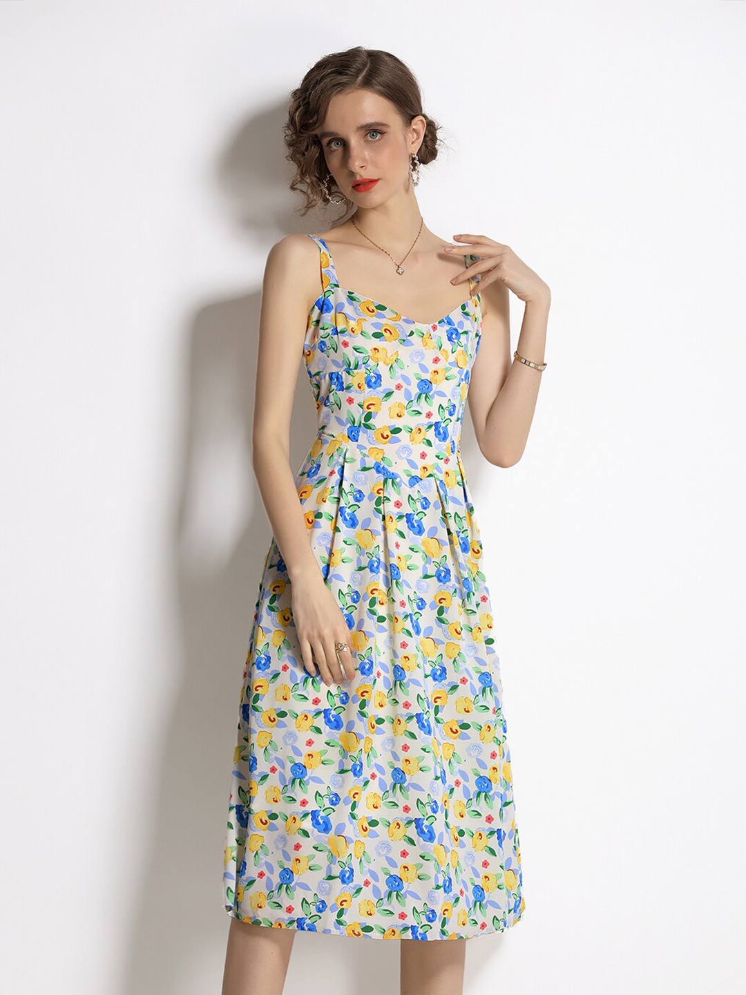 

JC Collection Multicoloured Floral Dress, Blue