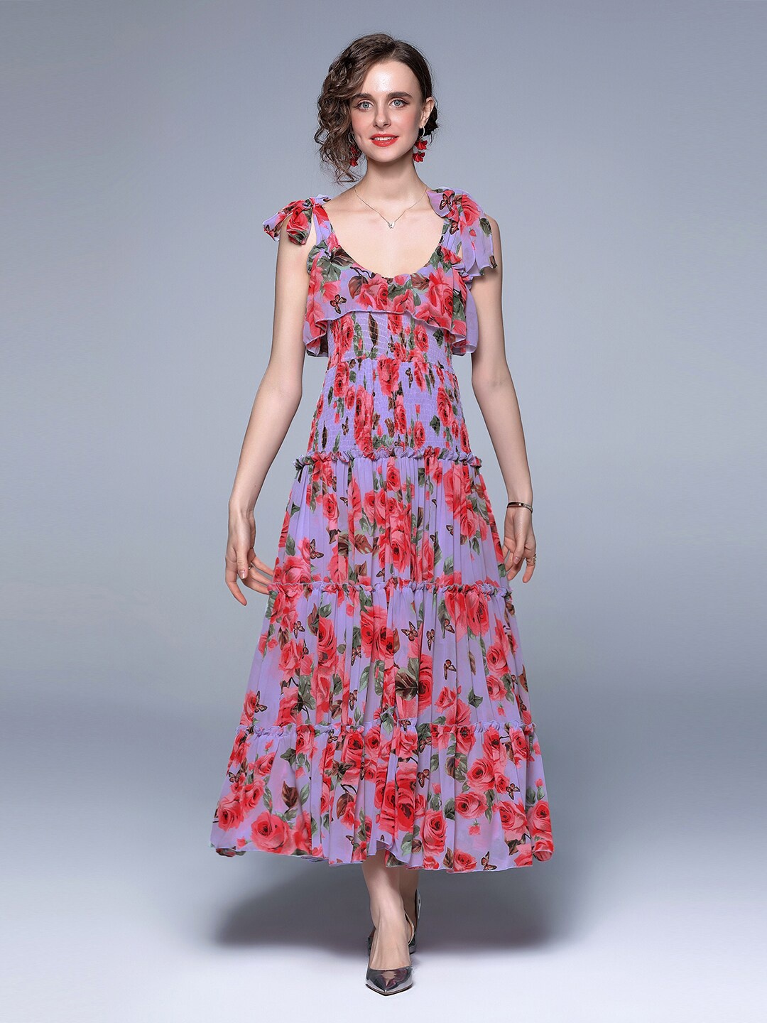 

JC Collection Multicoloured Floral Maxi Dress, Red