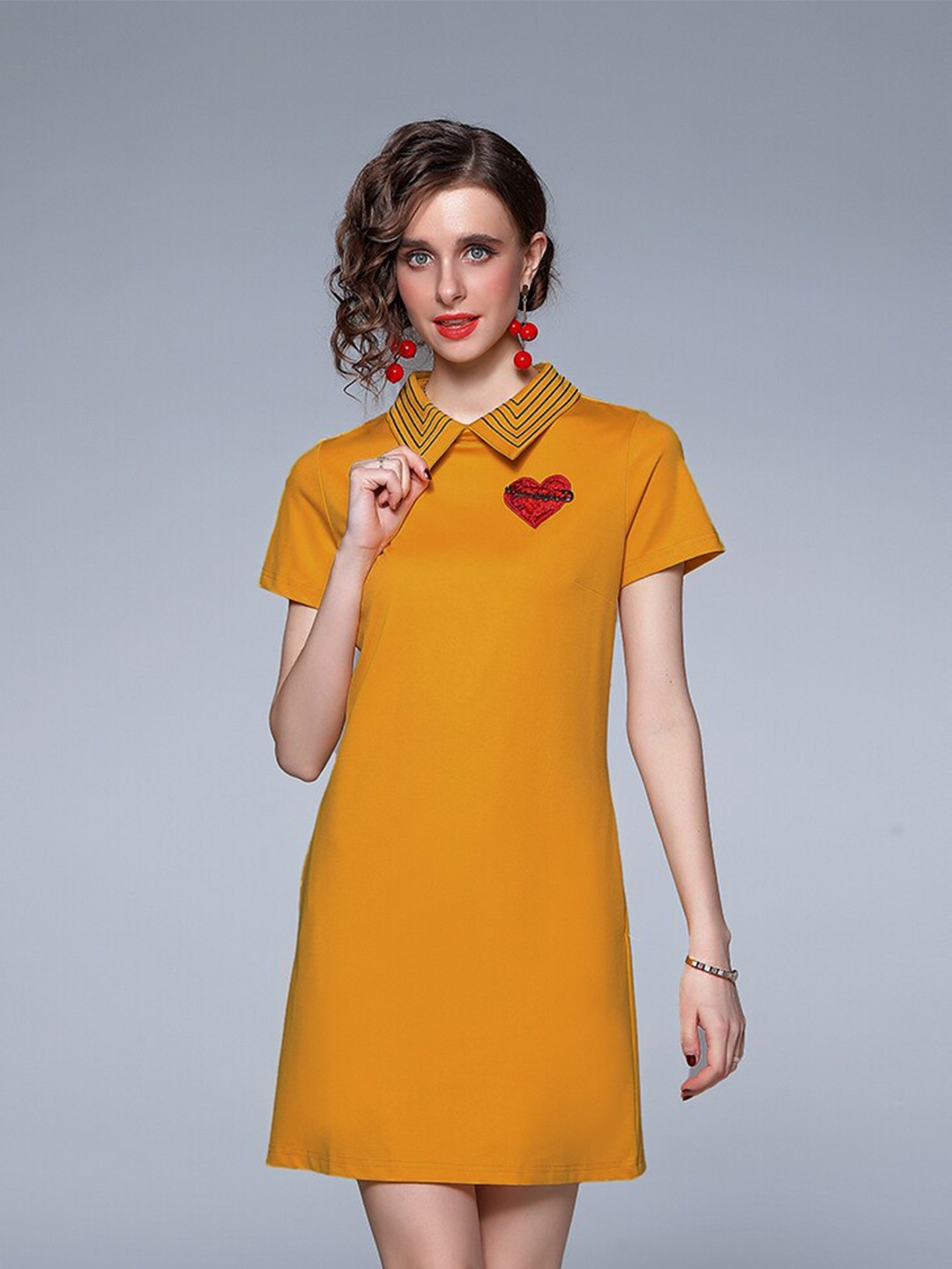 

JC Collection Women Yellow T-shirt Dress