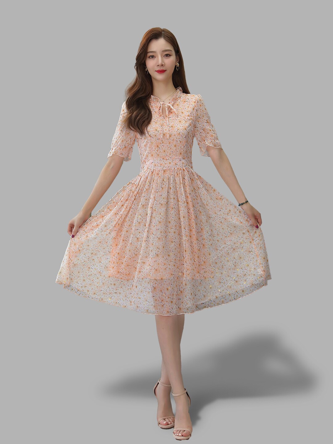 

JC Collection Orange Ethnic Motifs Dress