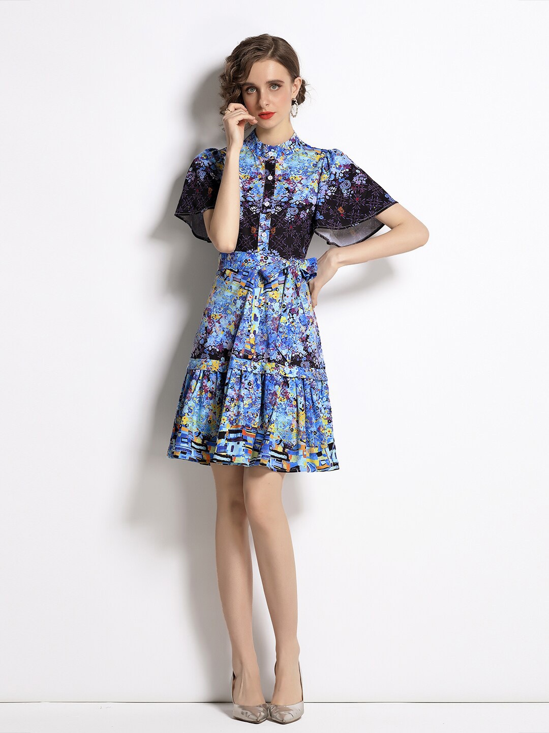 

JC Collection Women Blue Floral Dress