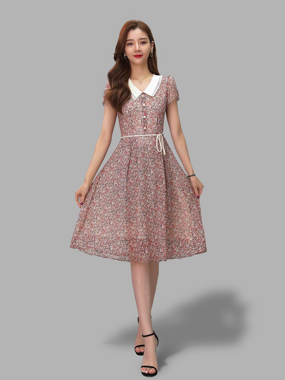 

JC Collection Women Red Floral Dress