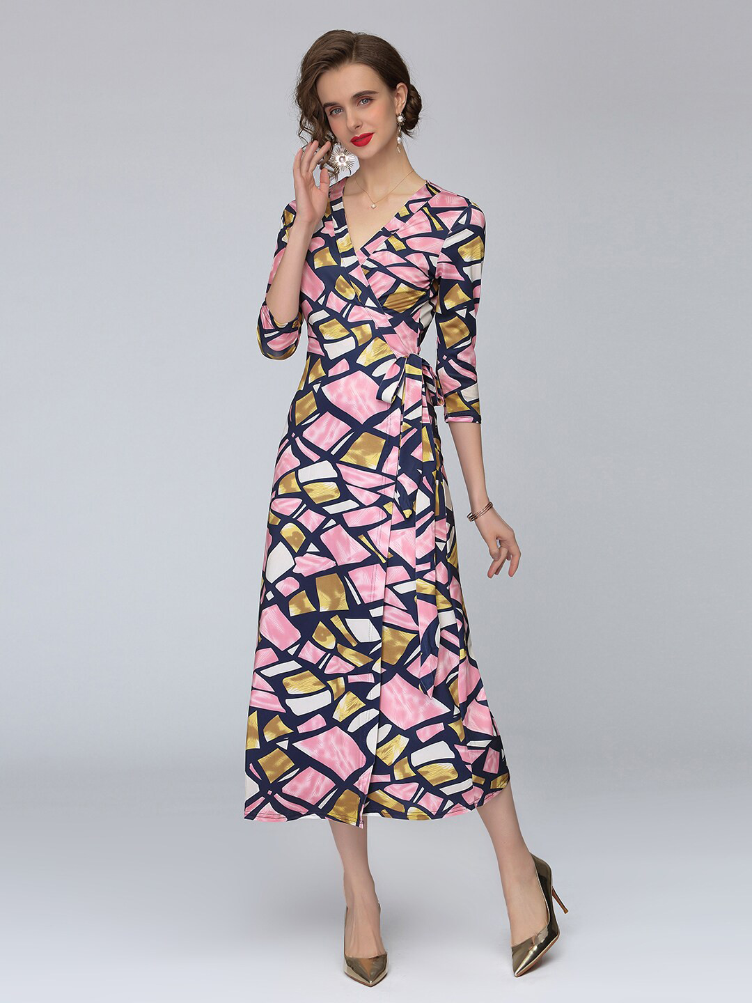 

JC Collection Women Pink Midi Dress