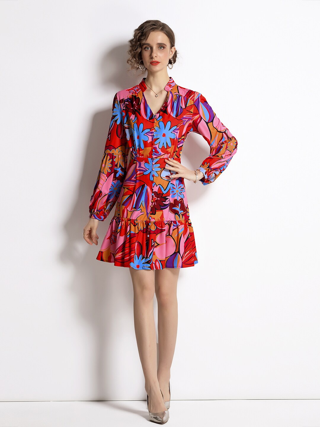 

JC Collection Red A-Line Dress