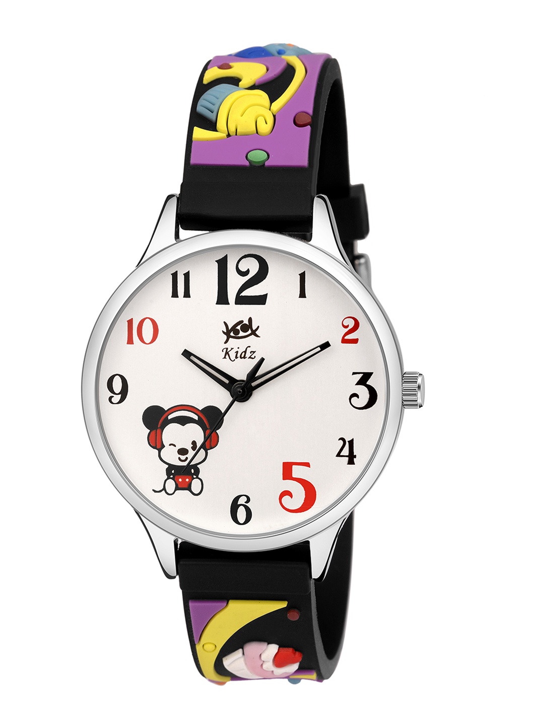 

Kool Kidz Kids Multicolored Black Straps Brass Analogue Watch-KOOL KIDZ KK 311 BK