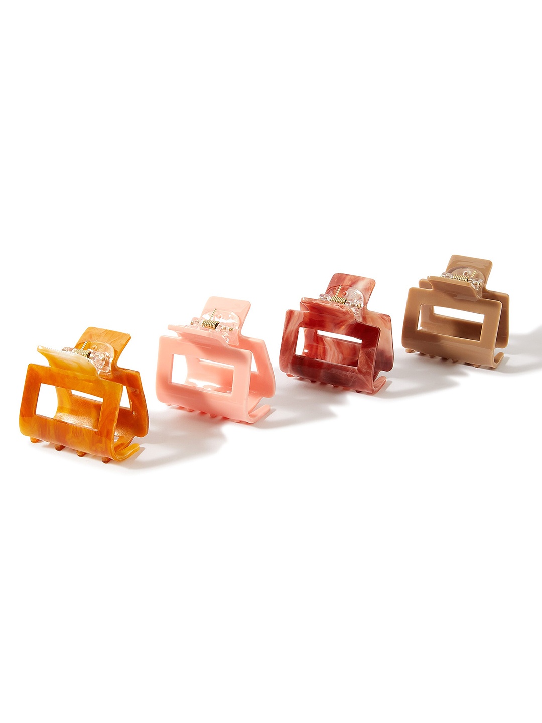 

Accessorize Women Pink & Brown Set of 4 Claw Clip