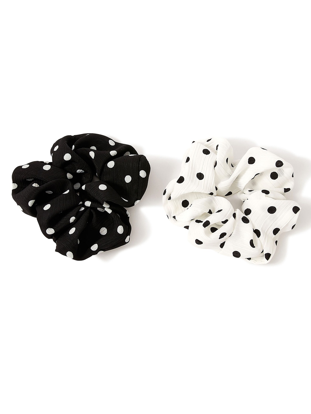 

Accessorize London Women Set of 2 Polka Dot Scrunchies, White