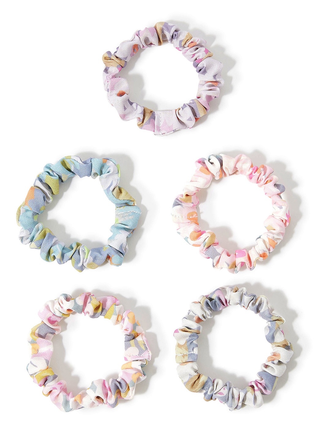 

Accessorize London Women Set of 5 Floral Ponies, Pink