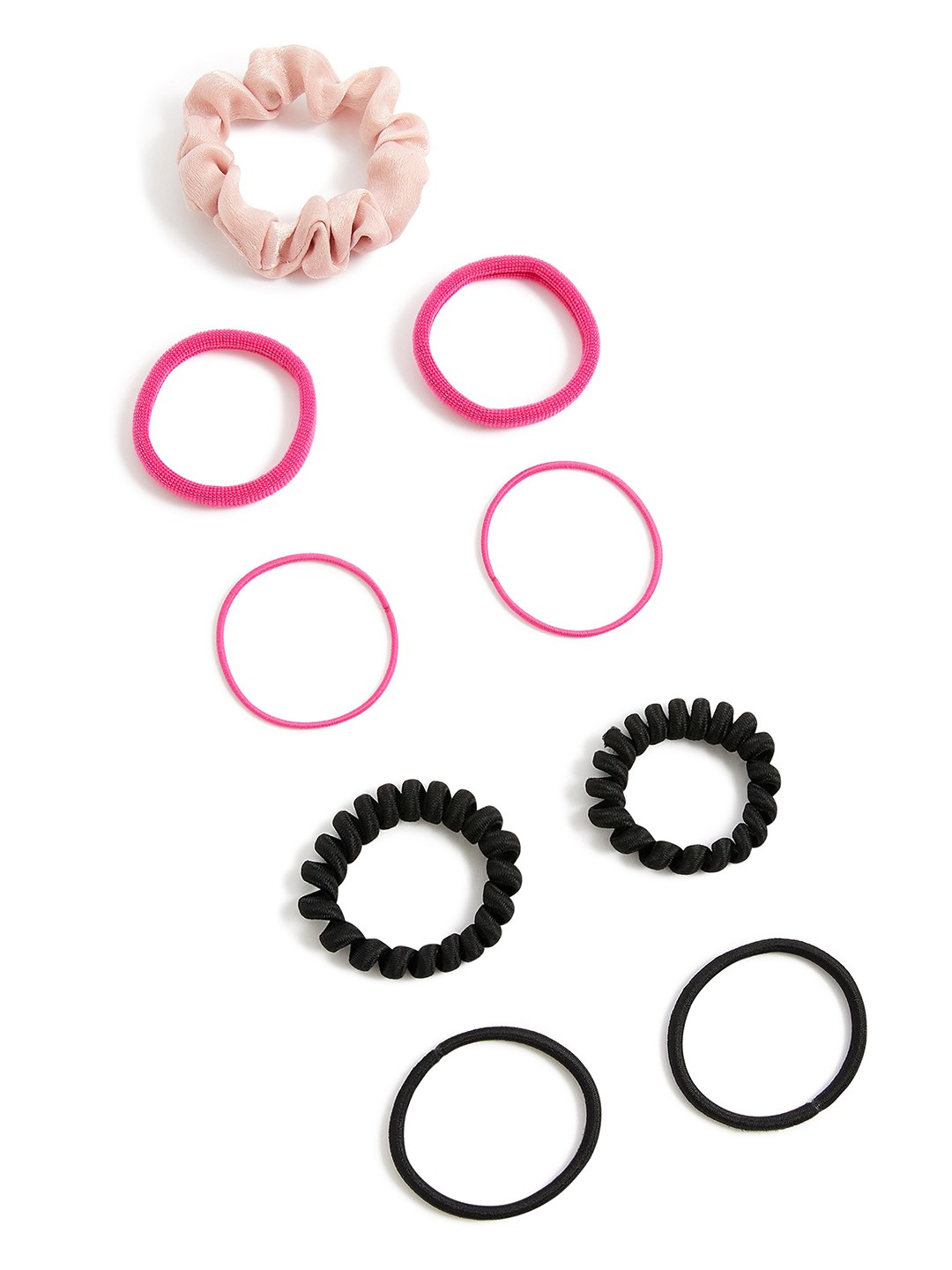 

Accessorize Women Set Of 9 Ponytail Holders, Pink