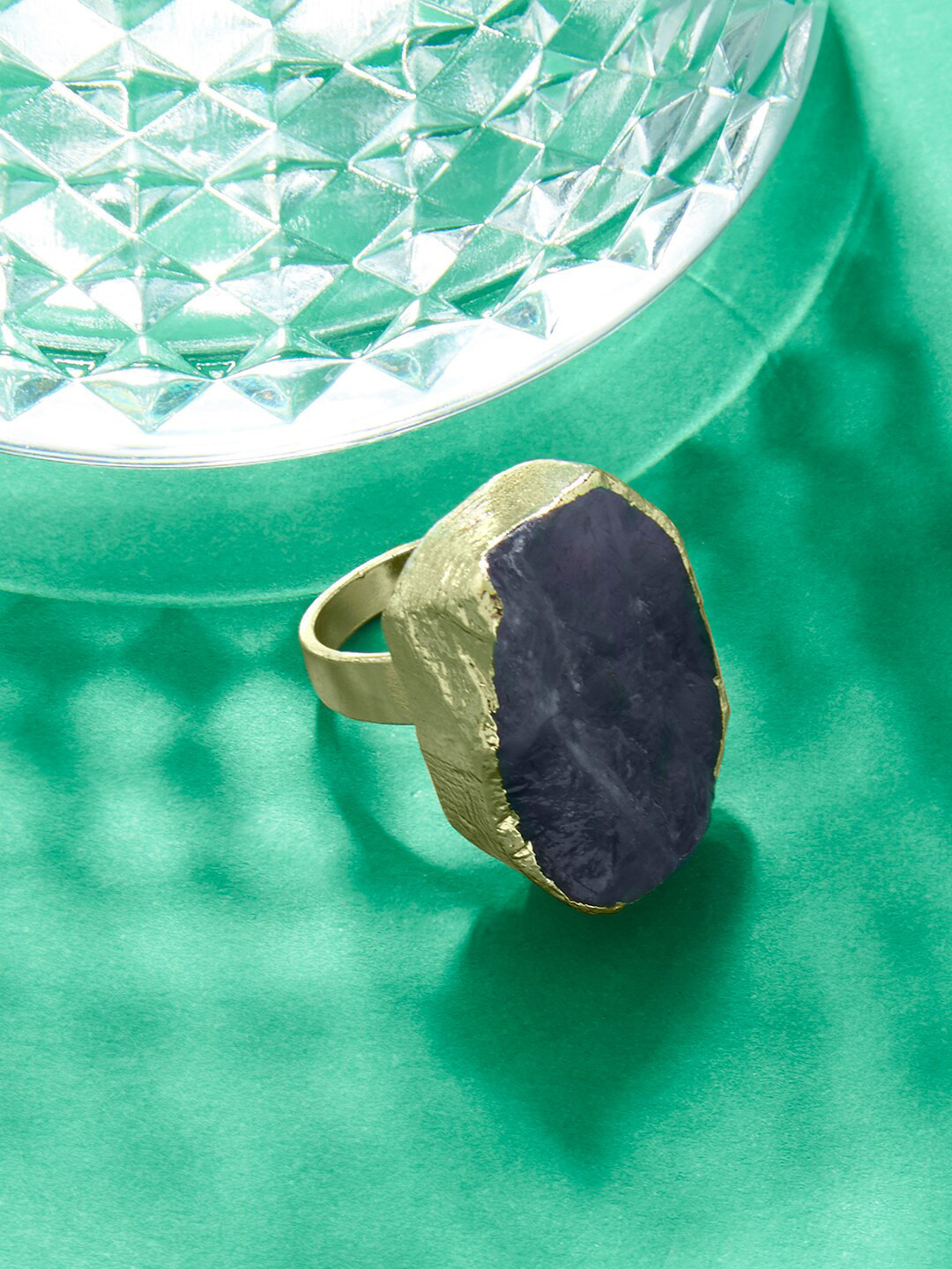 

Accessorize Gold-Toned Crystal Studded Finger Ring