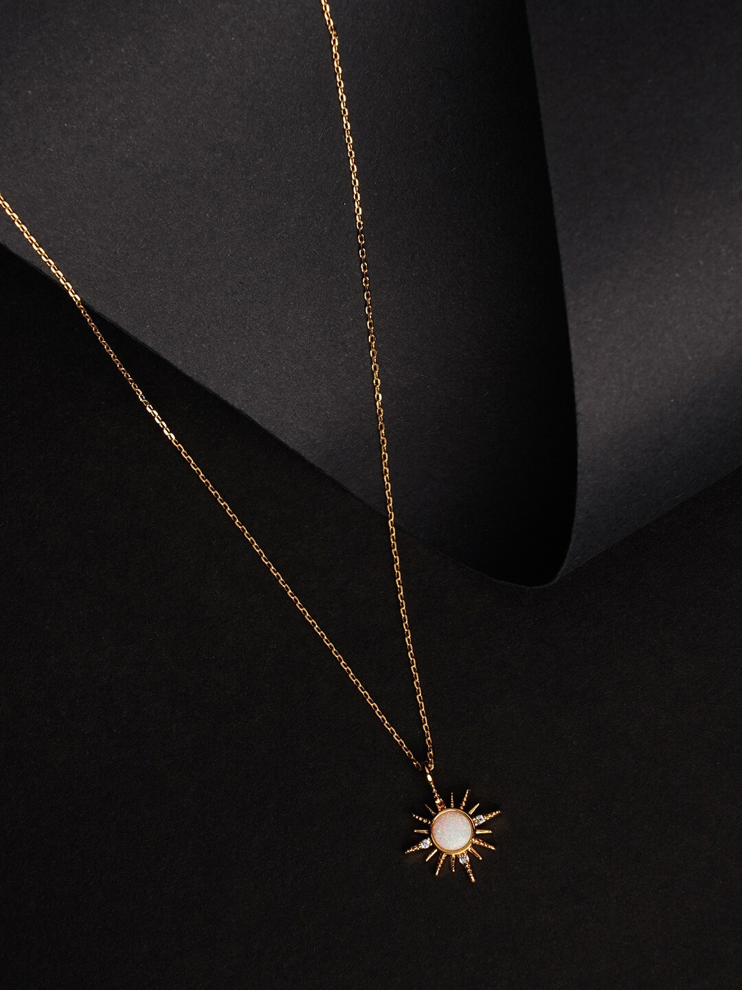 

Accessorize London 14K Gold Plated Opal Starburst Pendant Necklace