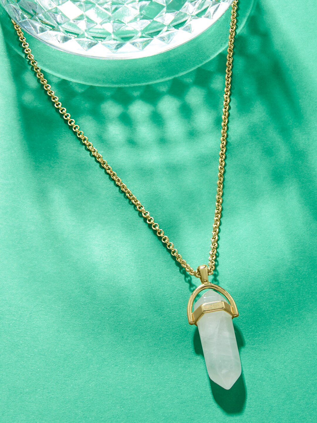 

Accessorize Gold-Toned Celestial Stone Necklace, Pink