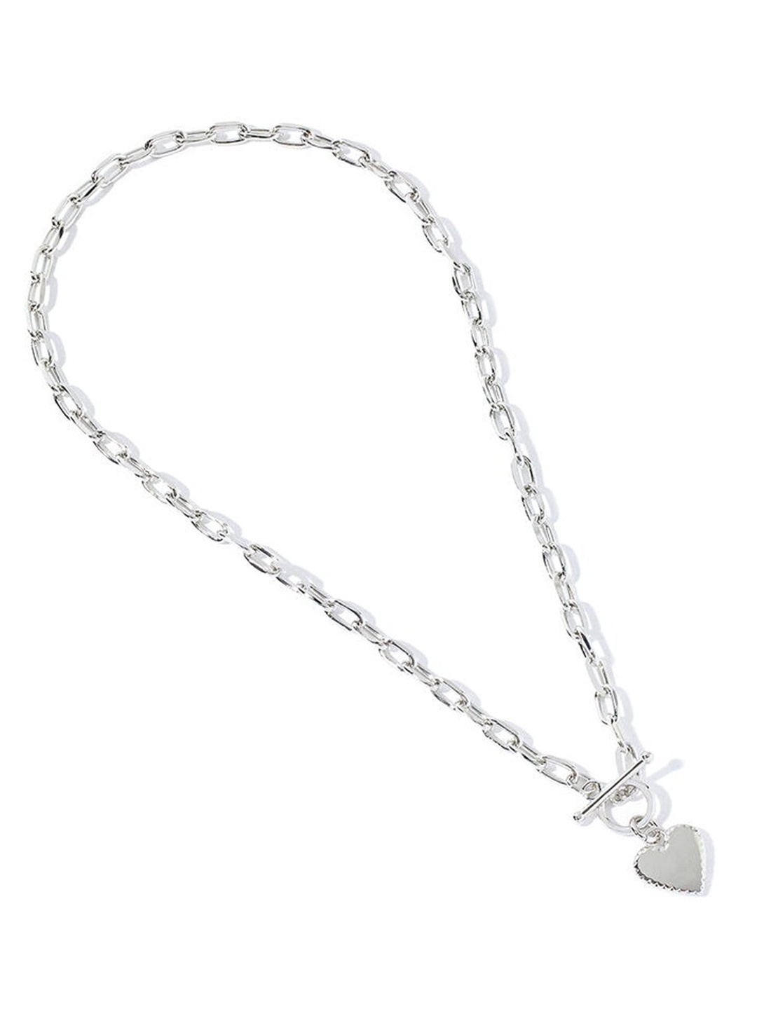 

Accessorize London Women Platinum Plated Heart Chunky Collar Necklace, Silver