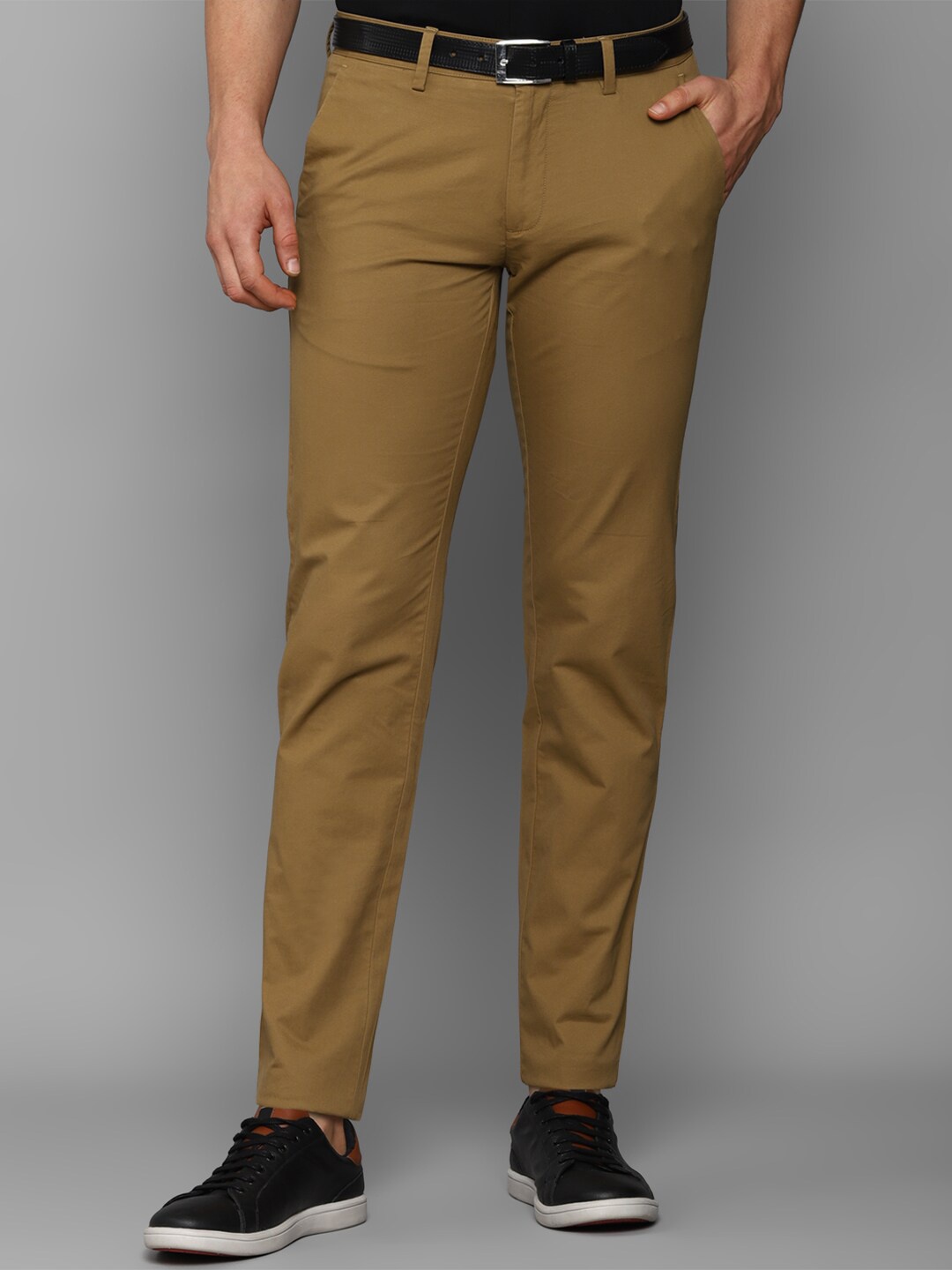 

Allen Solly Men Khaki Textured Slim Fit Chinos Trousers