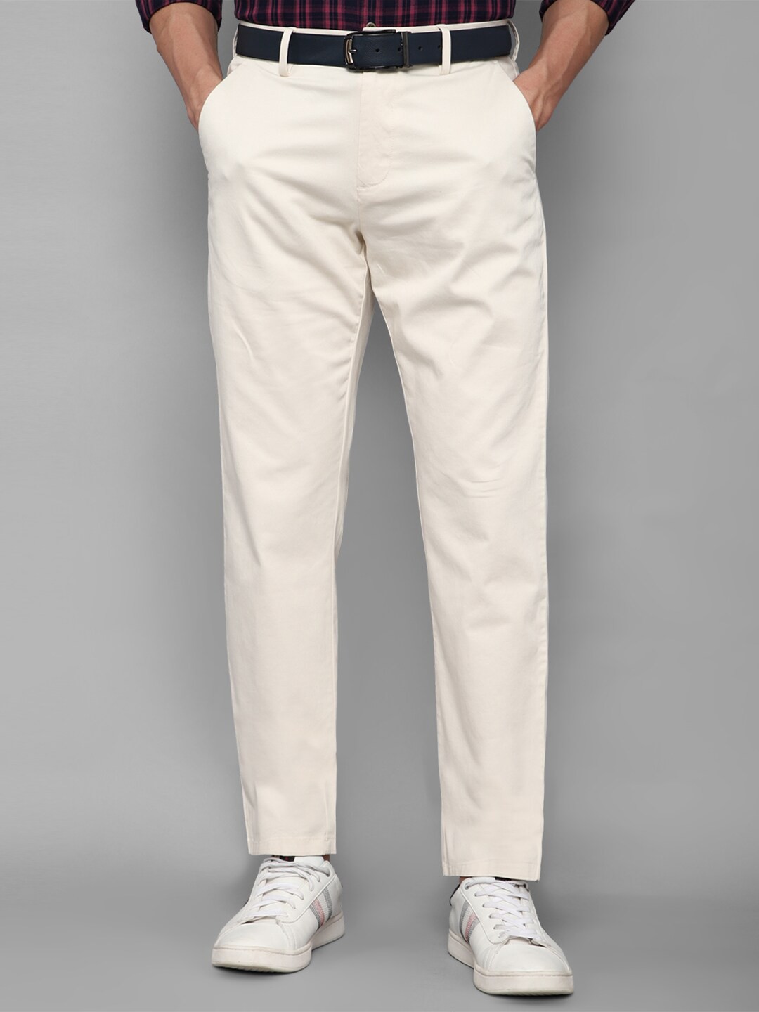 

Allen Solly Men Beige Solid Trousers