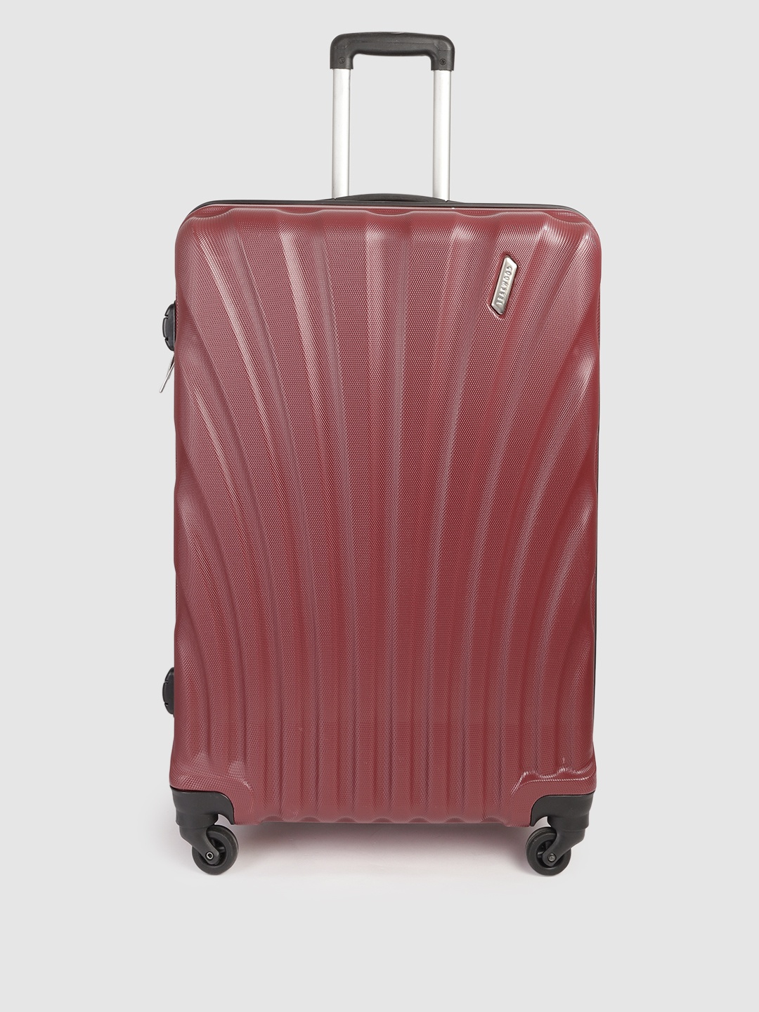 

Teakwood Leathers Textured Wave Hard-Sided Large Trolley Suitcase, Burgundy