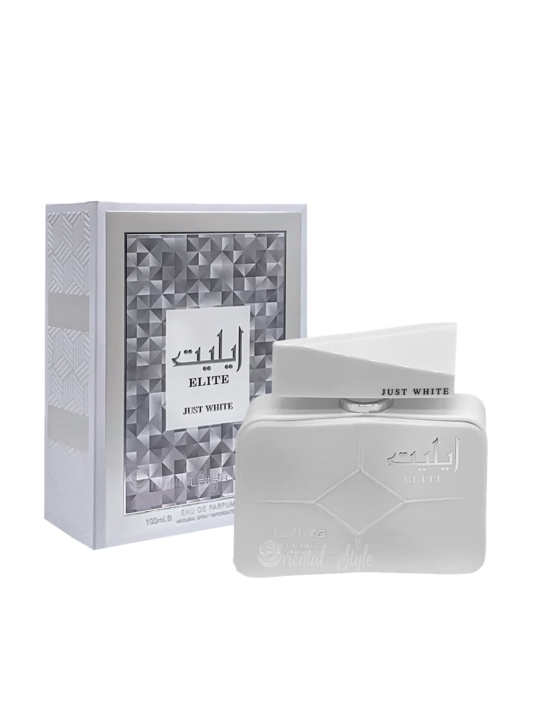 

Lattafa Unisex Elite Just white Eau De Perfume - 100 ml, Grey