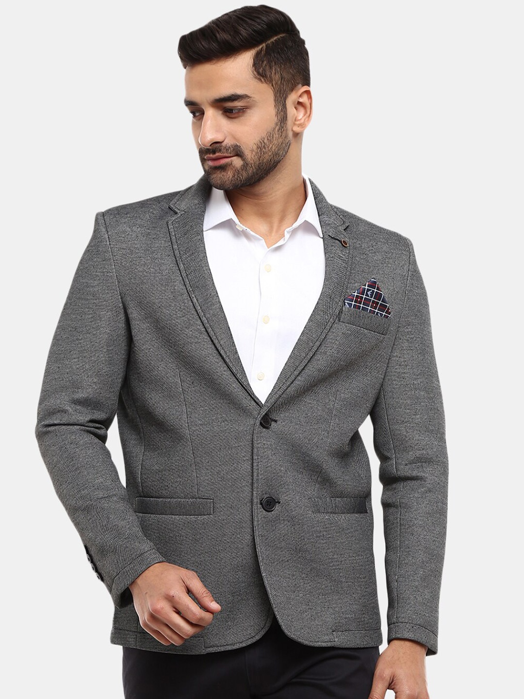 

V-Mart Men Black Solid Single-Breasted Regular-Fit Blazer