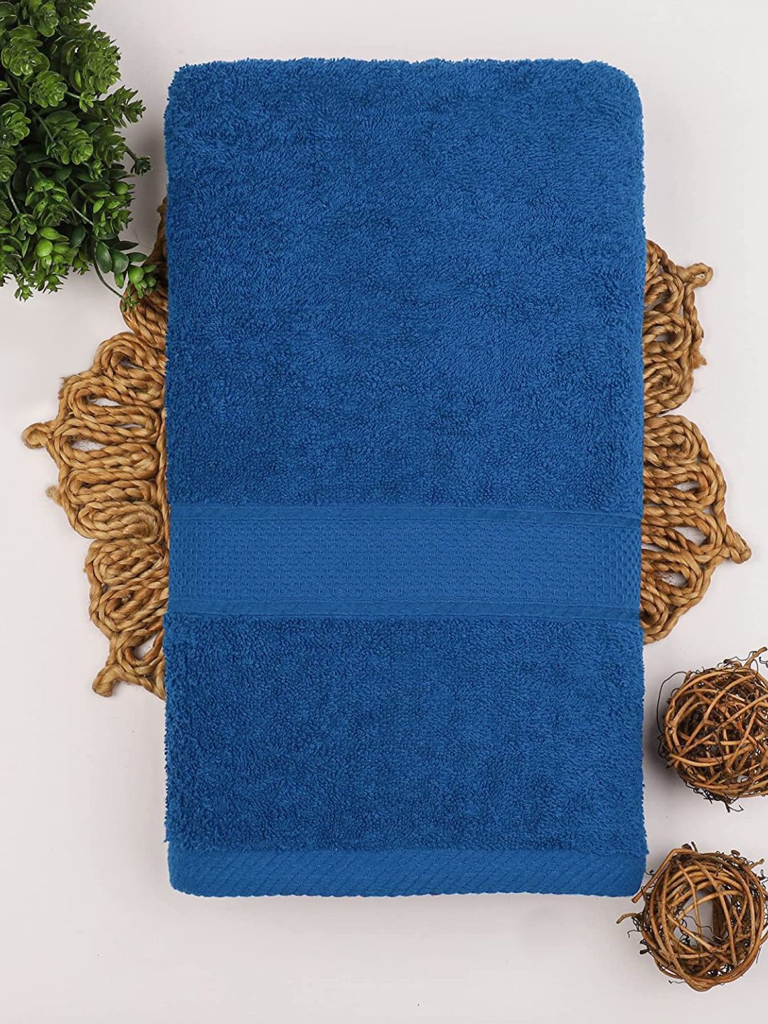 

Sleeping Owls- because your sleep matters Blue Solid 350 GSM Cotton Bath Towel