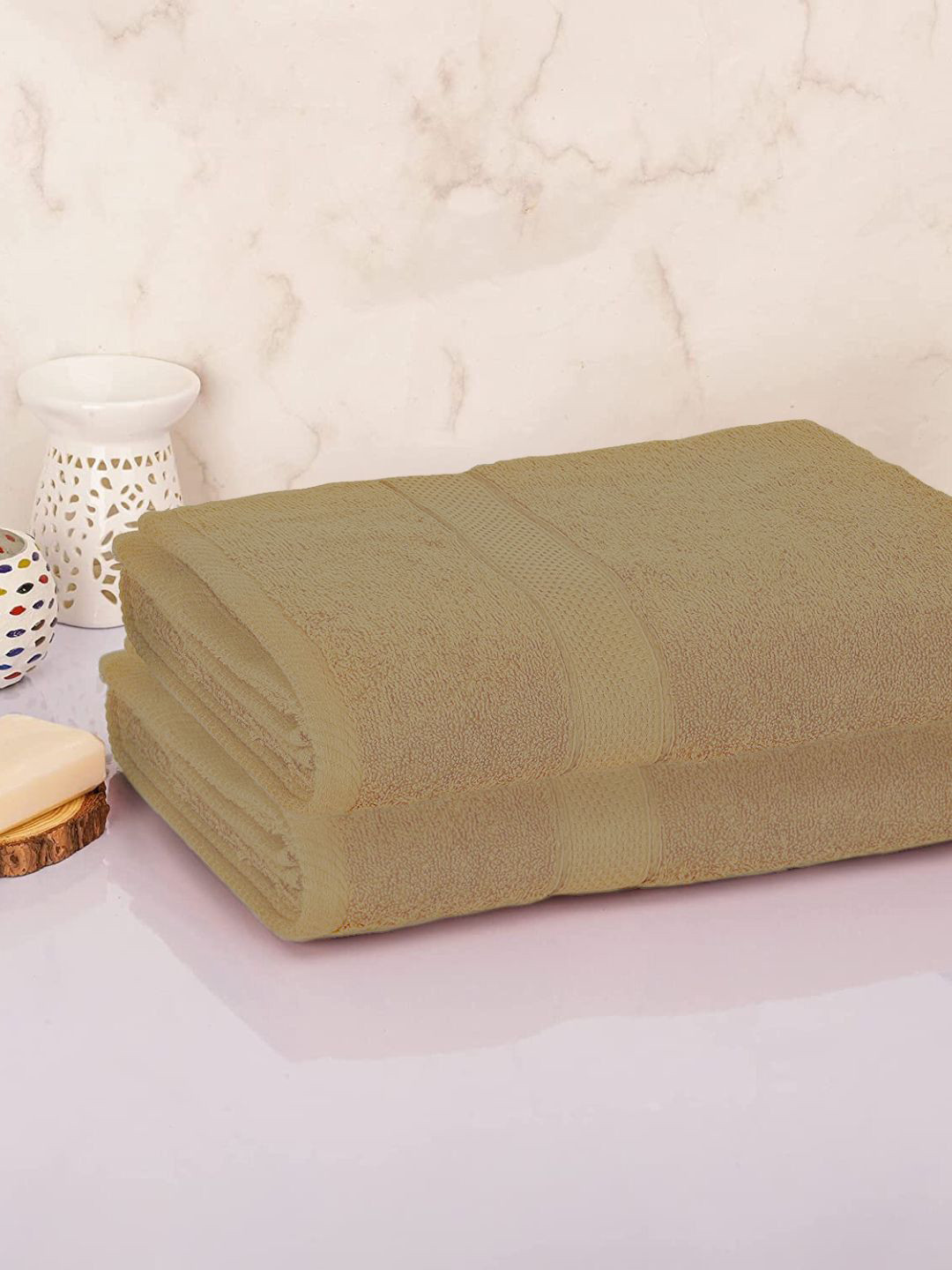 

Sleeping Owls- because your sleep matters Set of 2 Brown Bath Towels