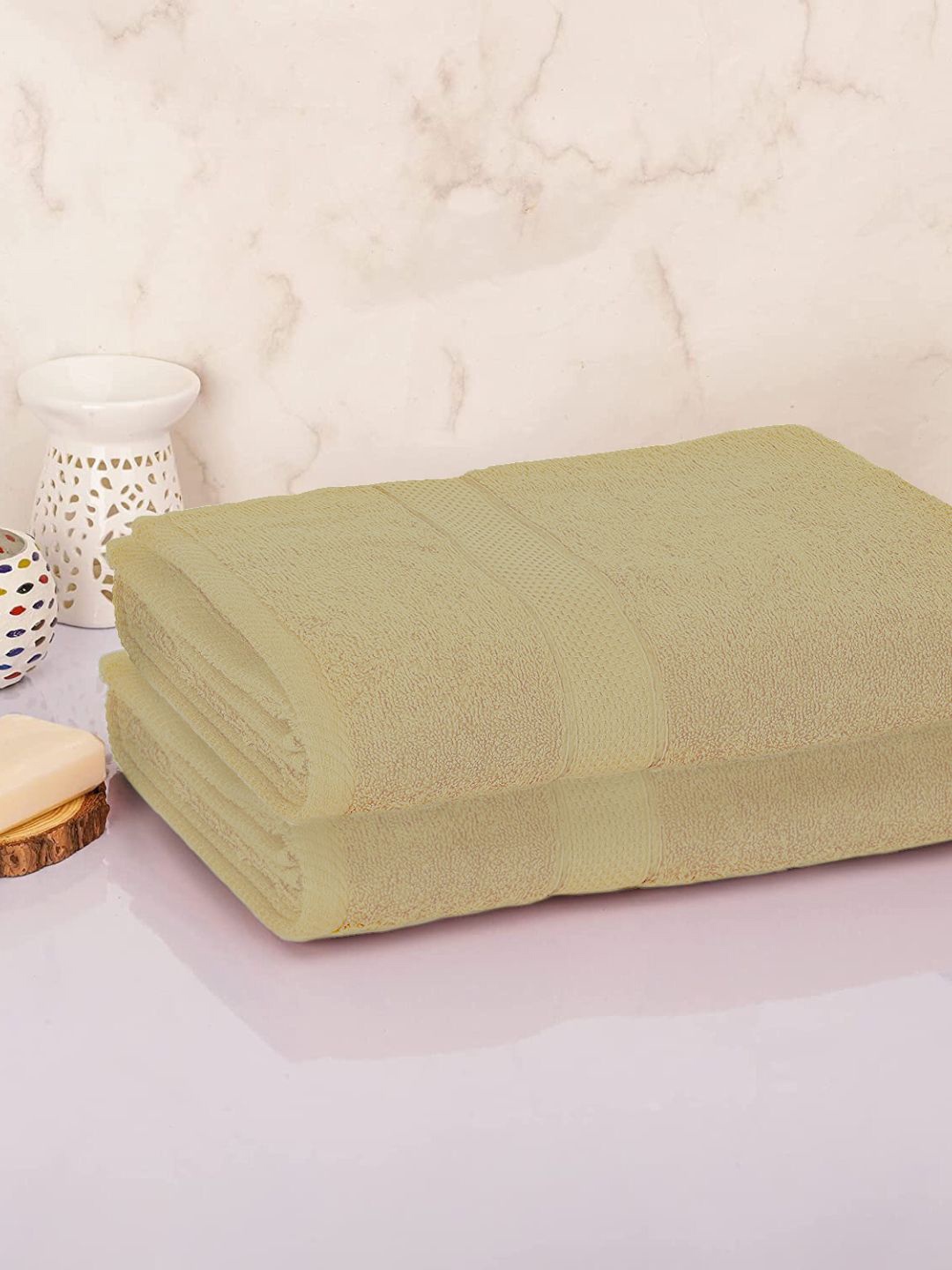 

Sleeping Owls- because your sleep matters Set of 2 Cream-Colored 330 GSM Bath Towels