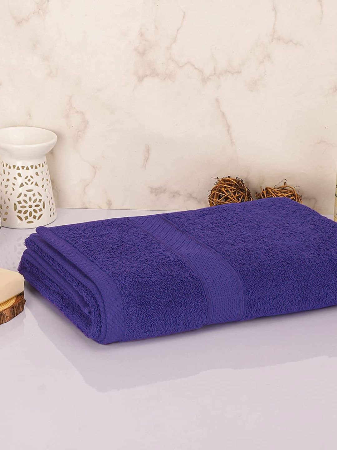 

Sleeping Owls- because your sleep matters Purple 330 GSM Cotton Bath Towel
