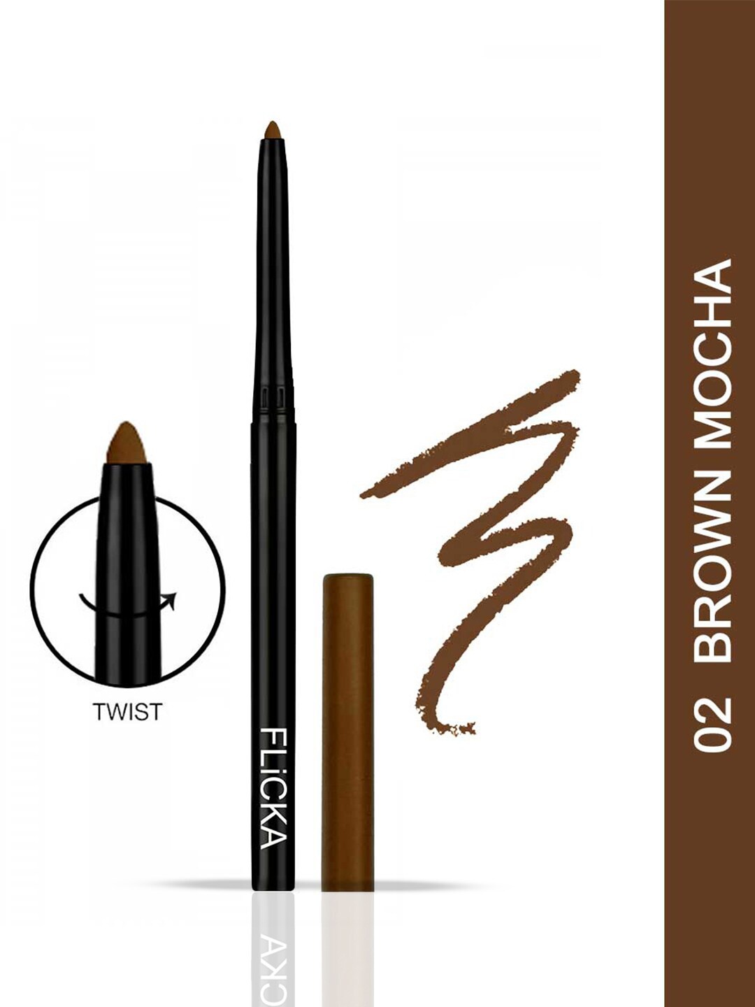 

FLiCKA Wild & Kind Waterproof Smudge-Proof Kajal Pencil - Brown Mocha 02