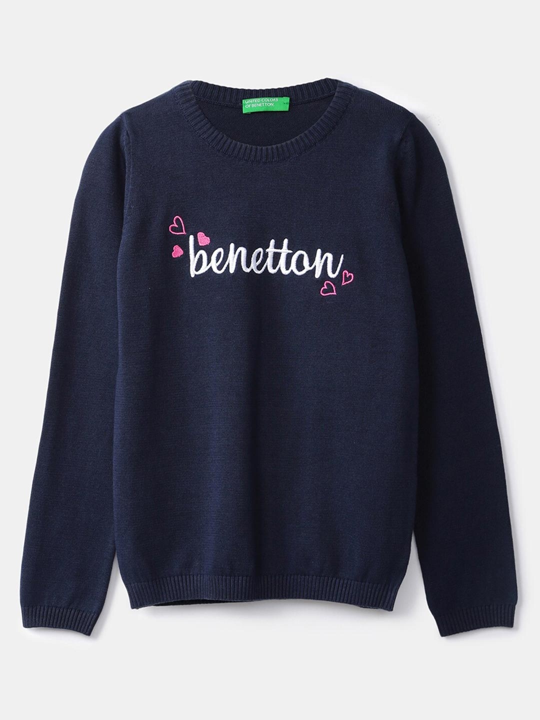 

United Colors of Benetton Girls Navy Blue & dark Sweater