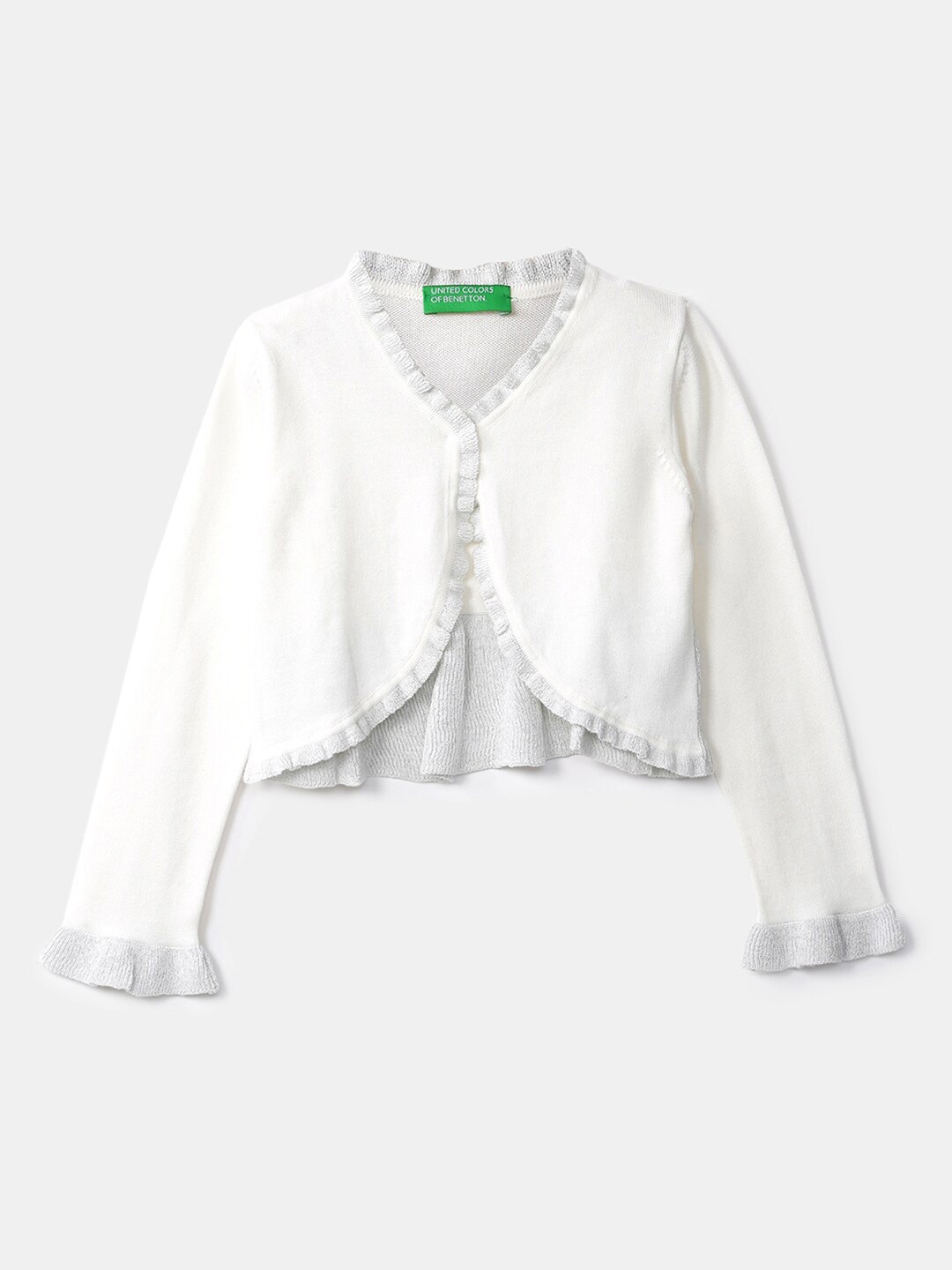 

United Colors of Benetton Girls White & ghost white Sweater Vest