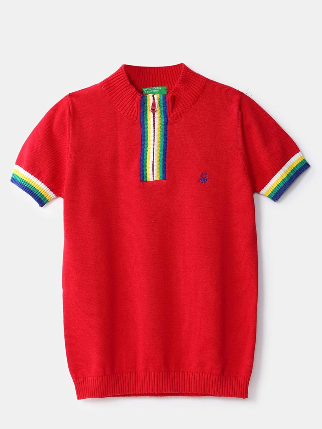 

United Colors of Benetton Boys Red Short Sleeve Sweater