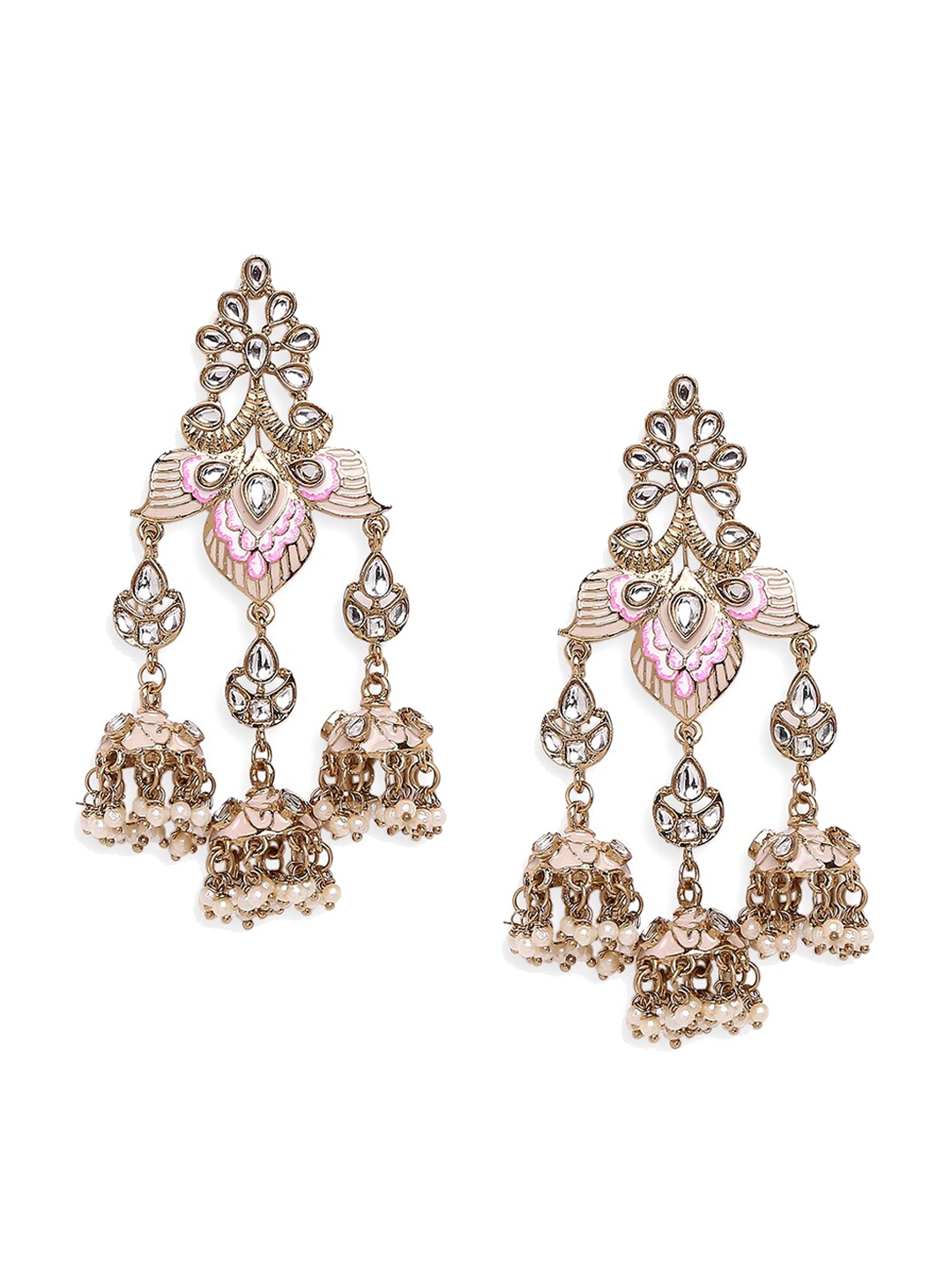 

Mahi Pink Contemporary Jhumkas Earrings