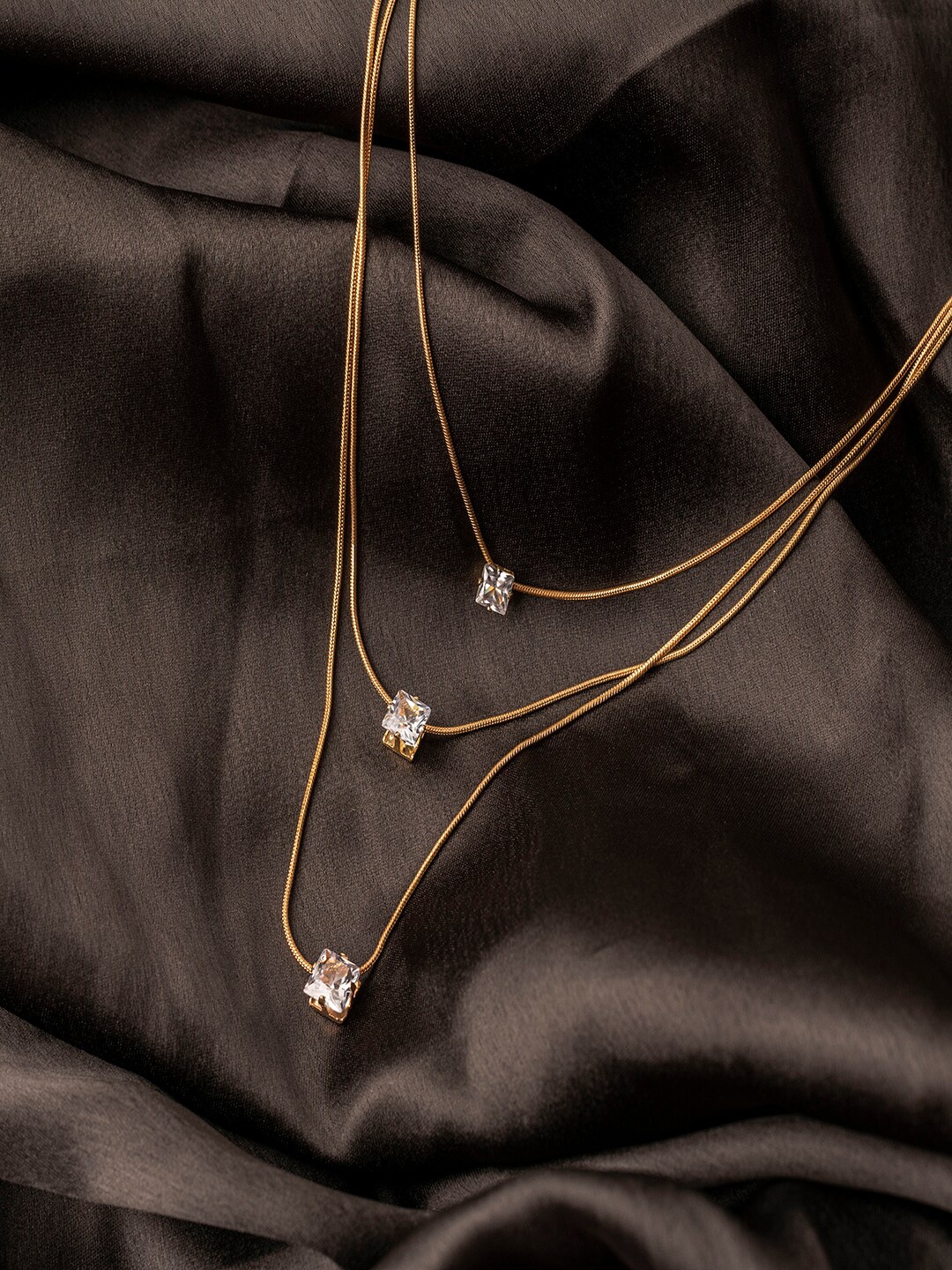 

Jewelz Gold-Toned & White Gold-Plated Layered Necklace