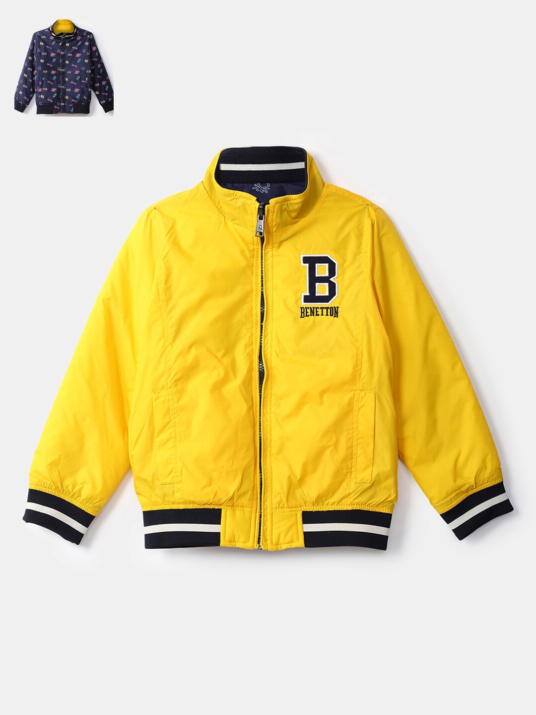 

United Colors of Benetton Boys Yellow Varsity Jacket