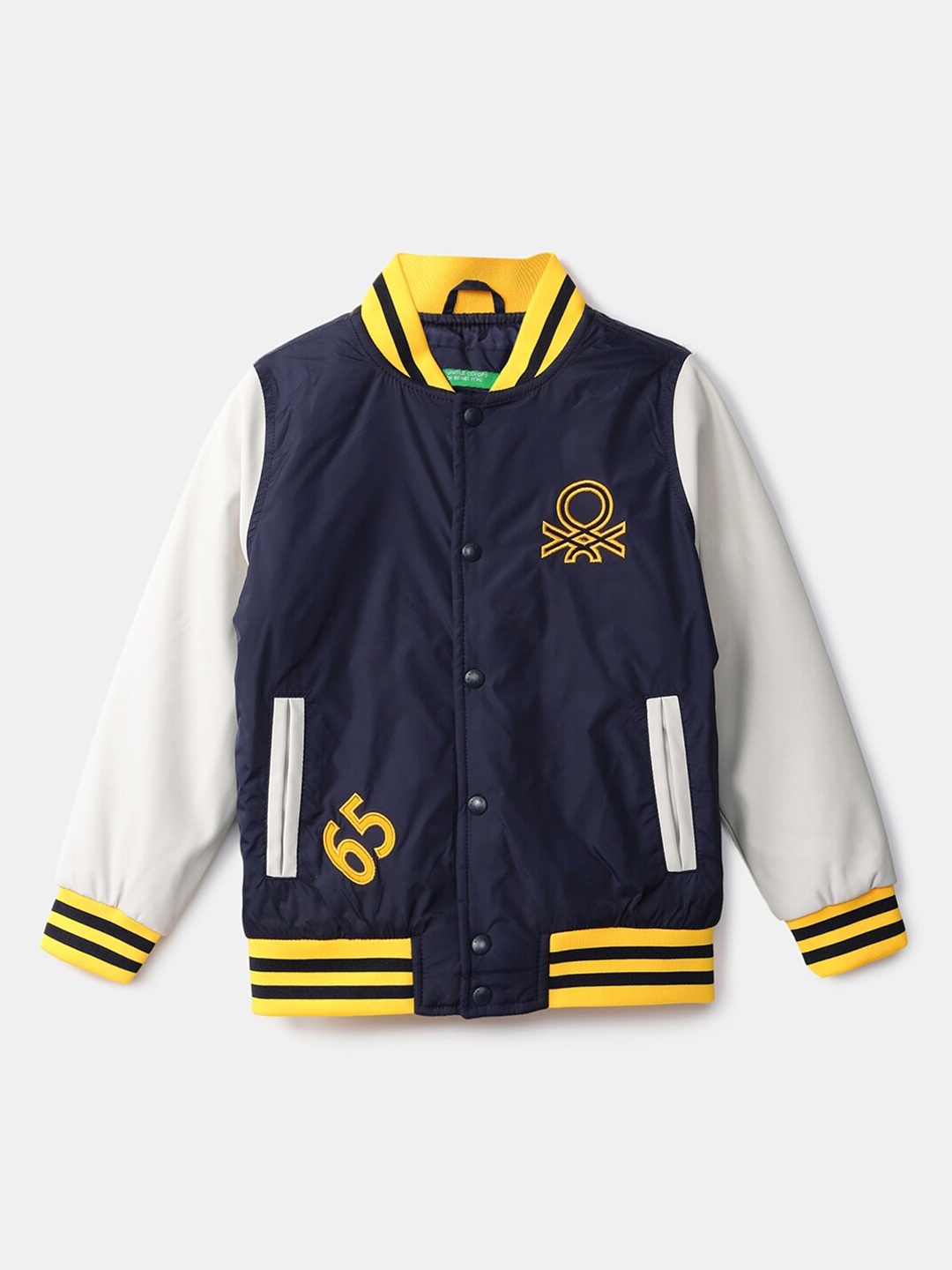 

United Colors of Benetton Boys Navy Blue Varsity Jacket
