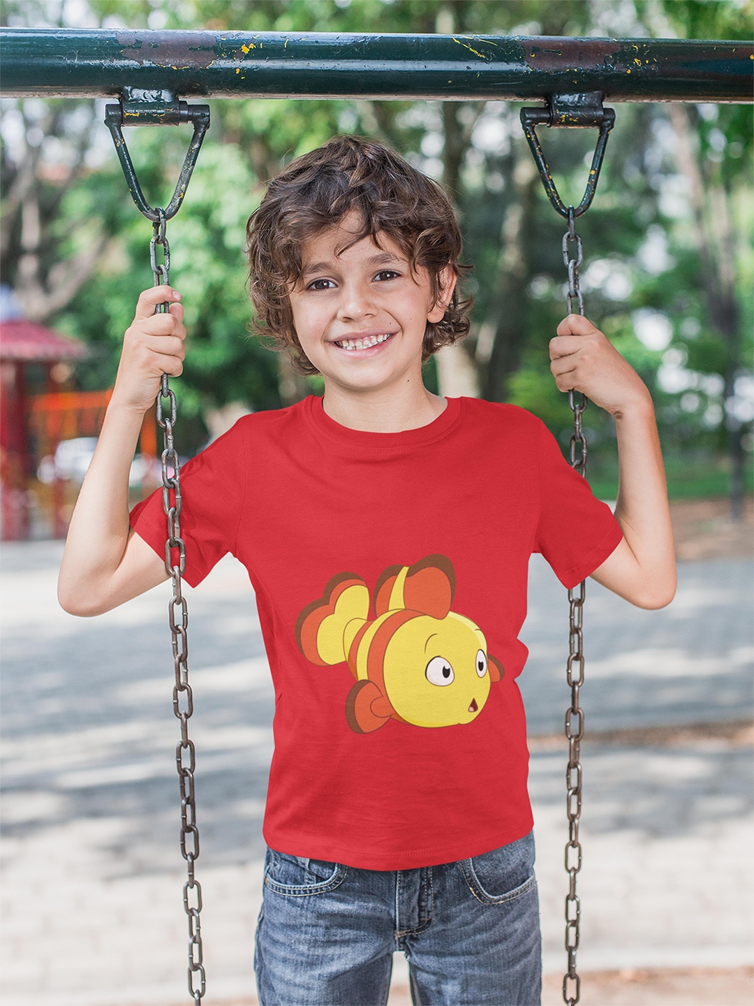 

MA Baby Kids Red Printed Pure Cotton T-shirt 3-4 yrs