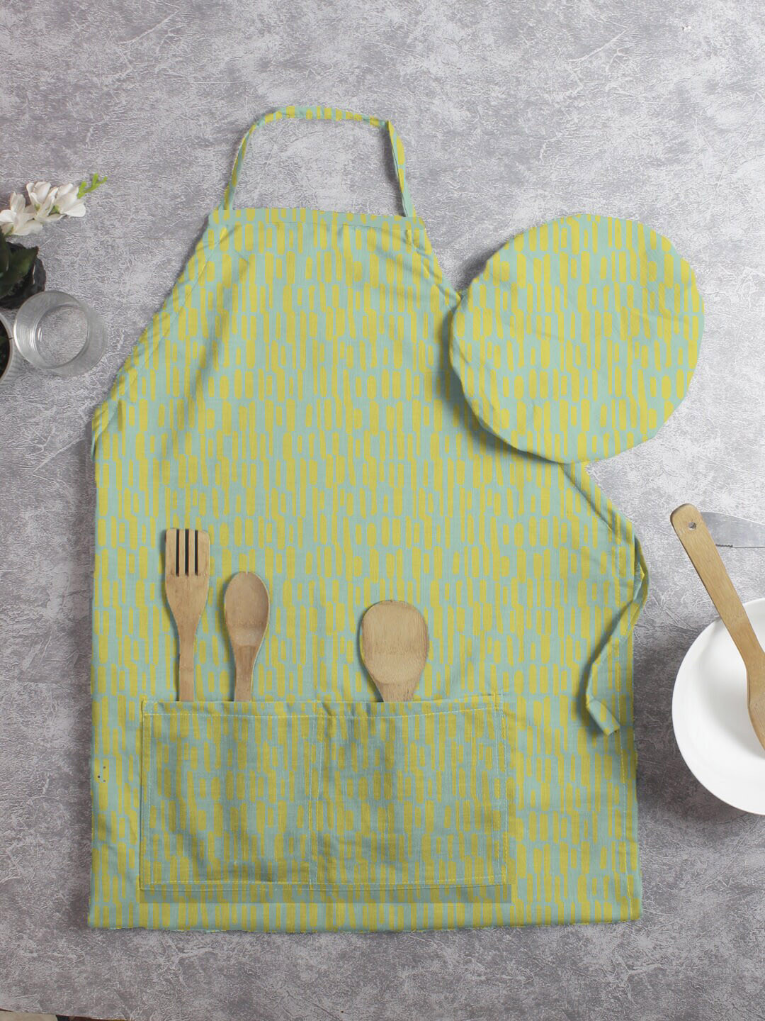 

HOUZZCODE Green Solid Aprons
