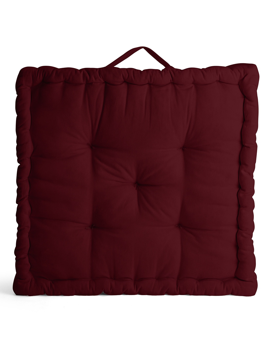 

Encasa Homes Maroon Square Floor Cushion