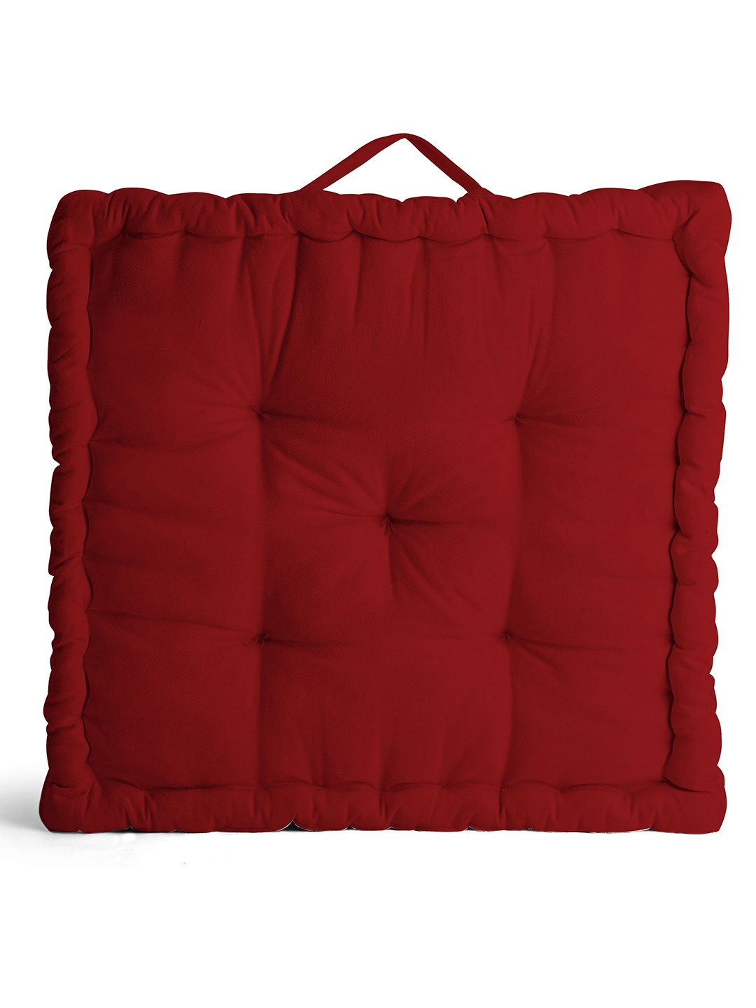 

Encasa Homes Red Textured Cotton Floor Cushions